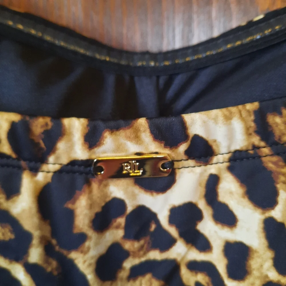 NWT Lauren Ralph Lauren Leopard Print Skirted One Piece Swimsuit Size 18W - Picture 14 of 16